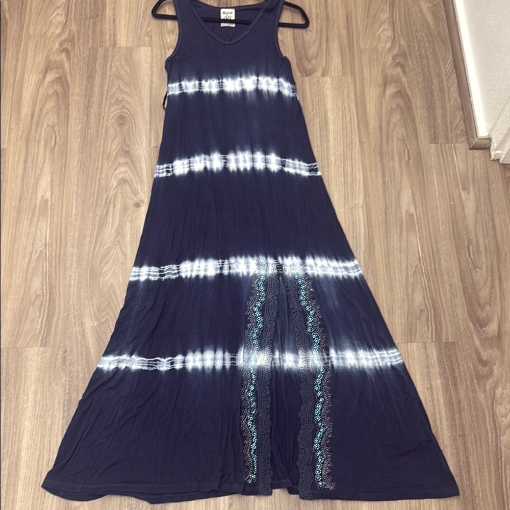 EGUC Women's Sleeveless Tie-Dye Dress